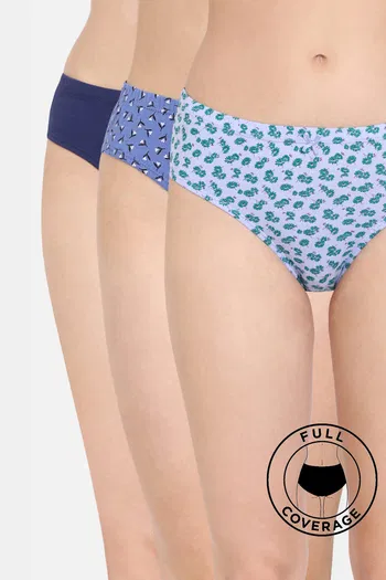 Buy Rosaline Radiant Dream Medium Rise Full Coverage Bikini Panty (Pack of 3) - Assorted